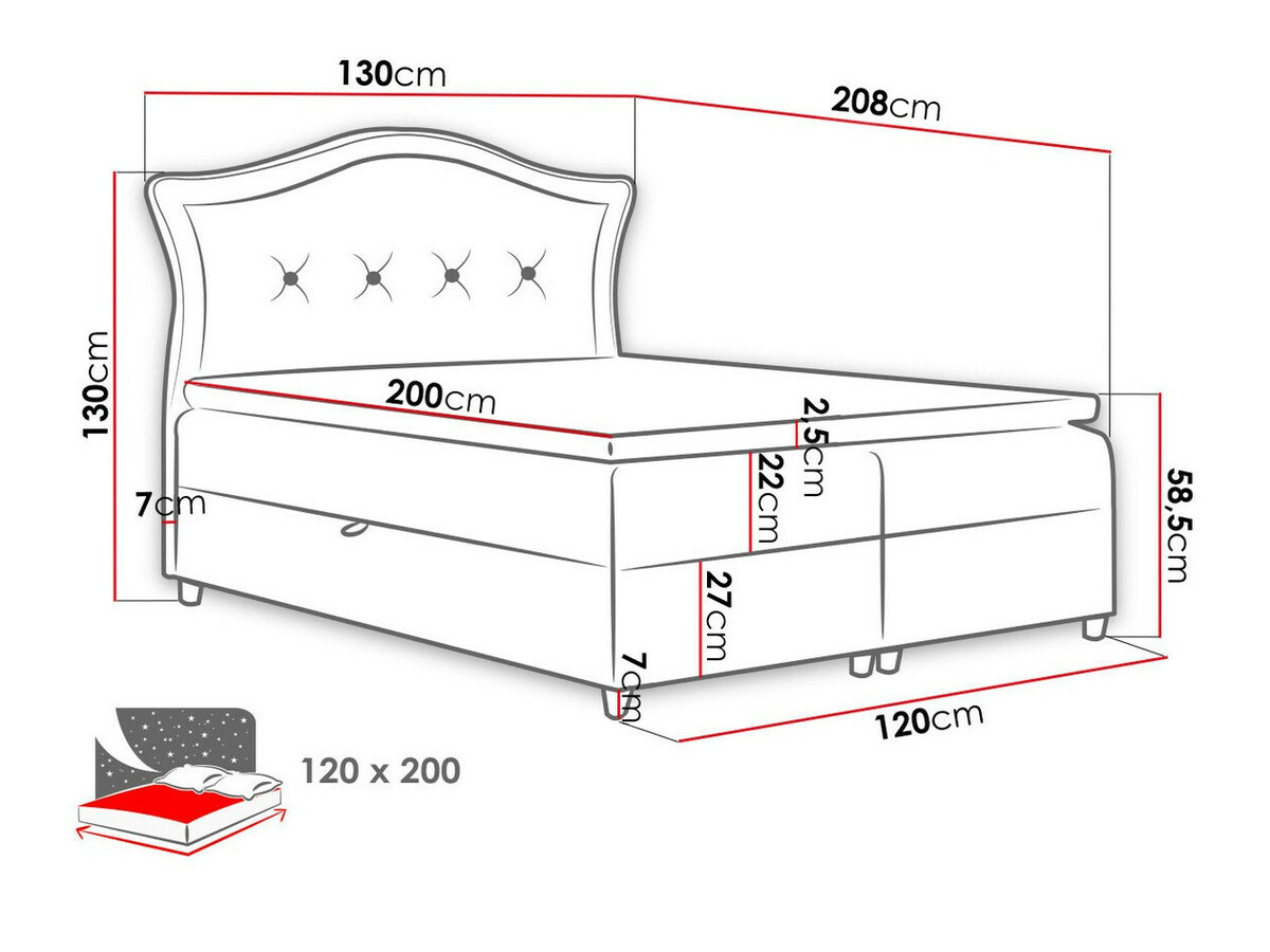 Pat boxspring Oleum (Magic Velvet 2216)