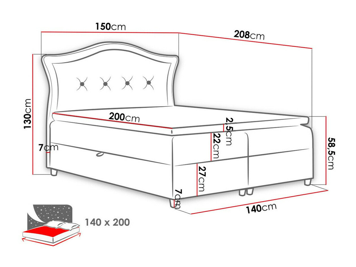 Pat boxspring Oleum (Magic Velvet 2225)