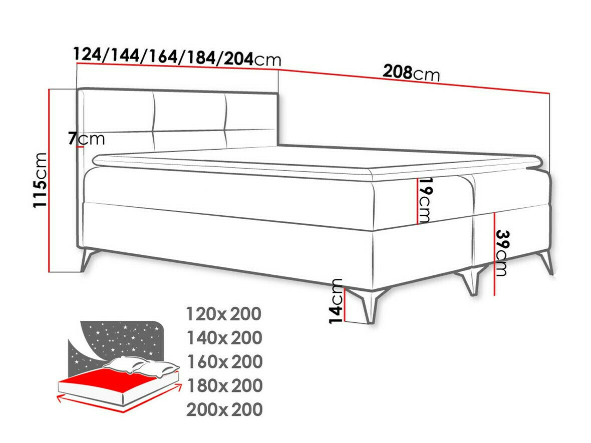 Pat boxspring Harena (Soft 011)