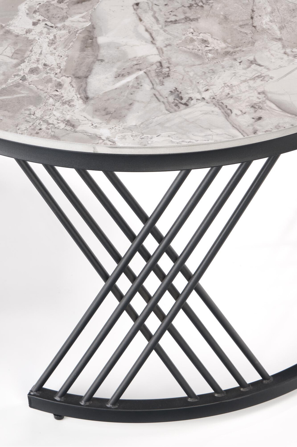 Set de măsuțe de cafea Houston Acetum (Negru + Marmură cenușie)