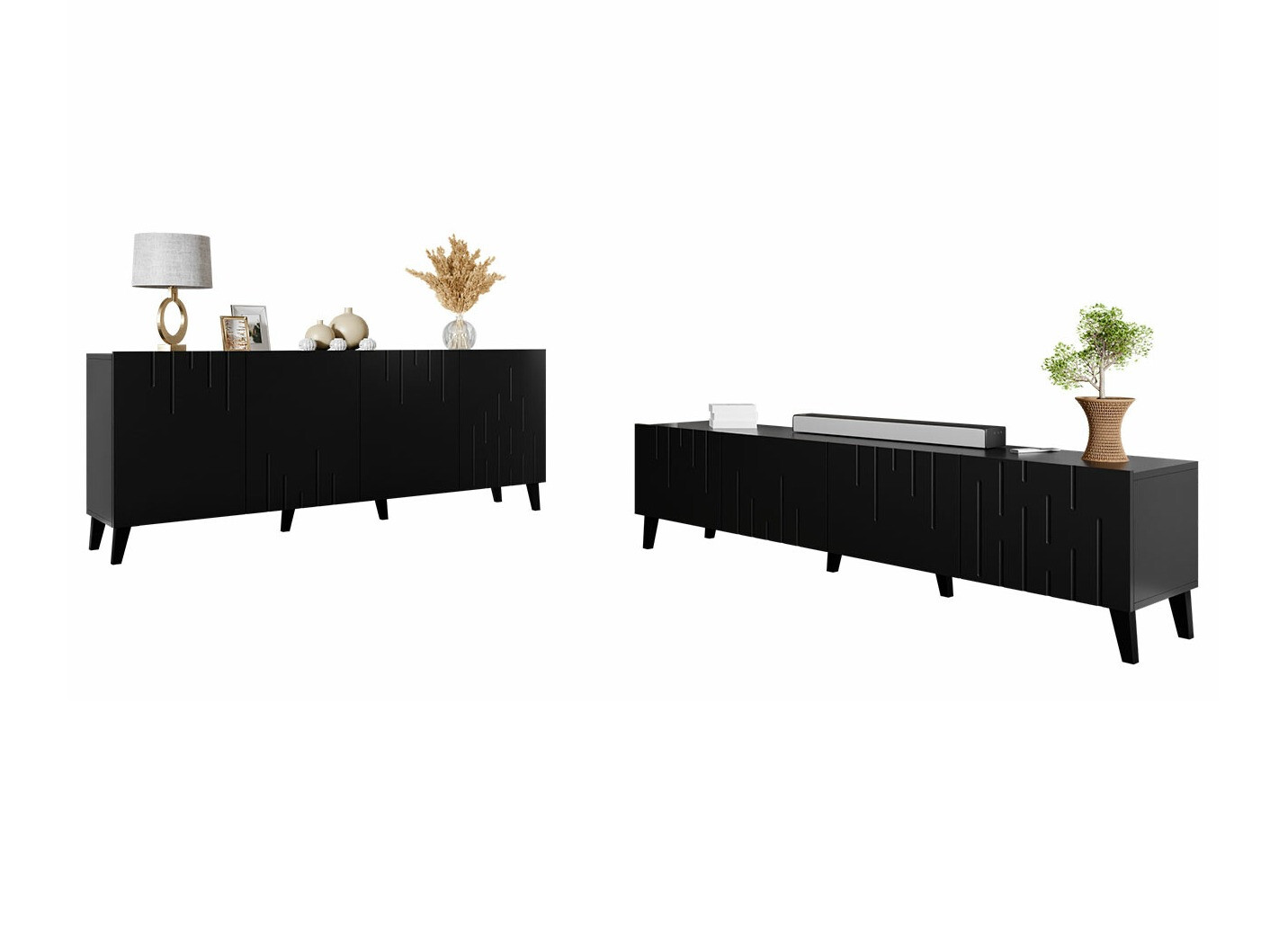 Set de living Charlotte 212 (Negru)