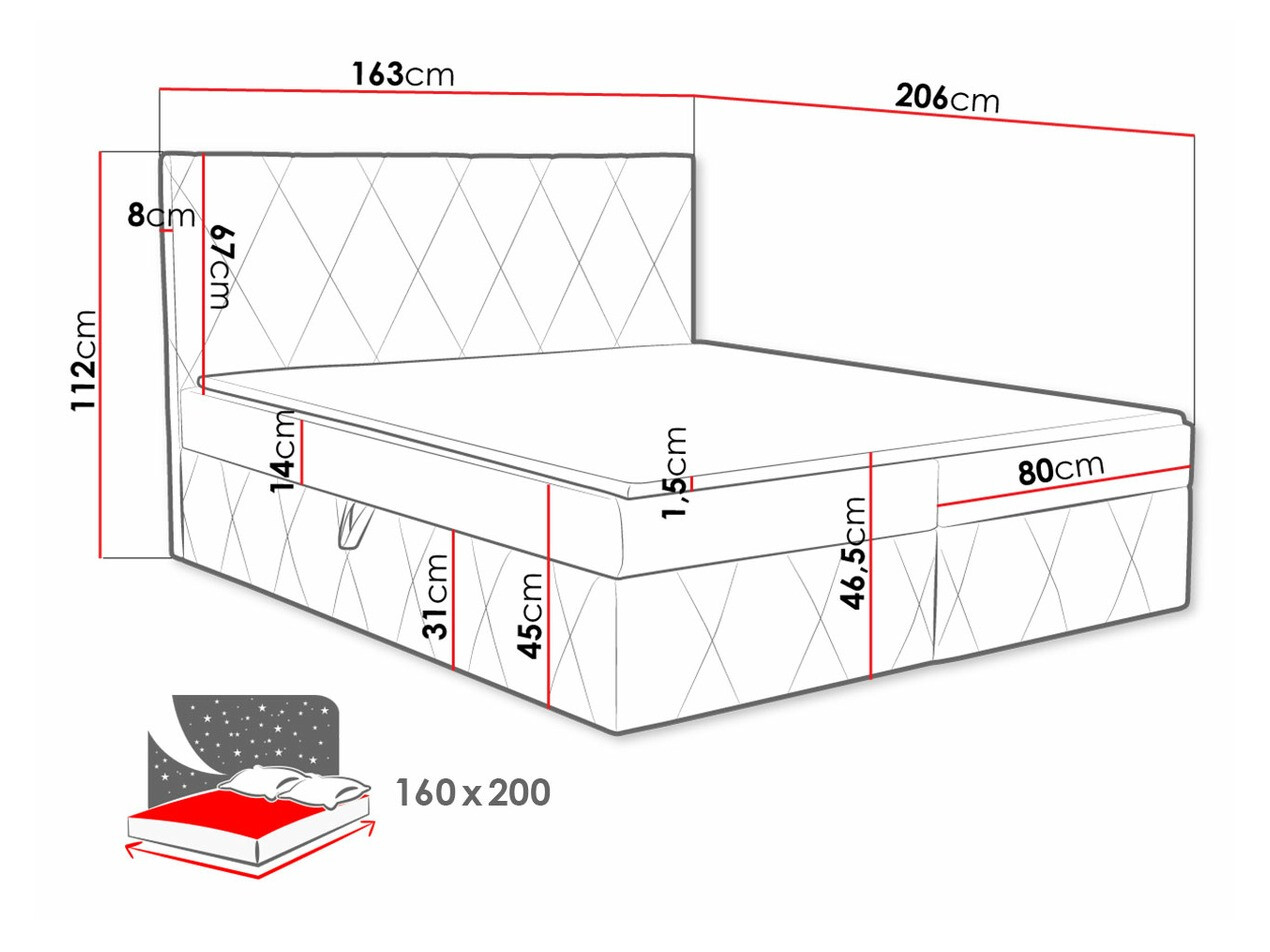 Pat boxspring Comfivo Avis (Magic Velvet 2216)