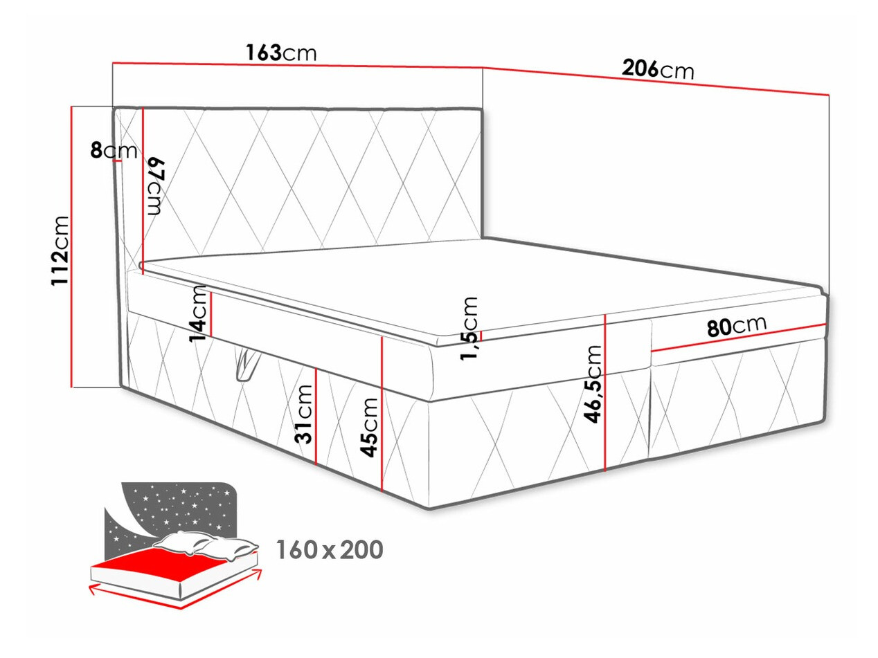 Pat boxspring Comfivo Avis (Magic Velvet 2225)