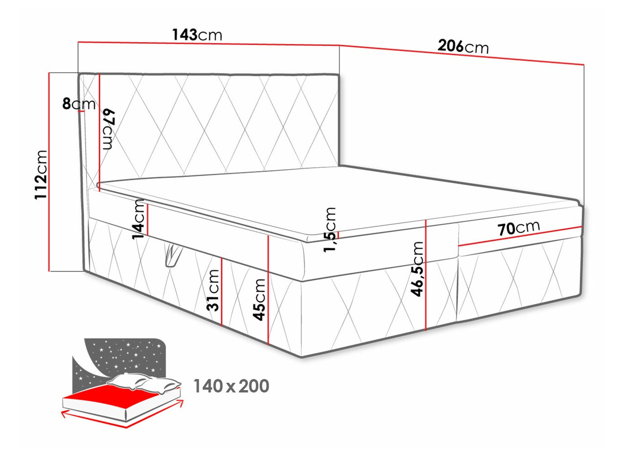 Pat boxspring Comfivo Avis (Magic Velvet 2250)