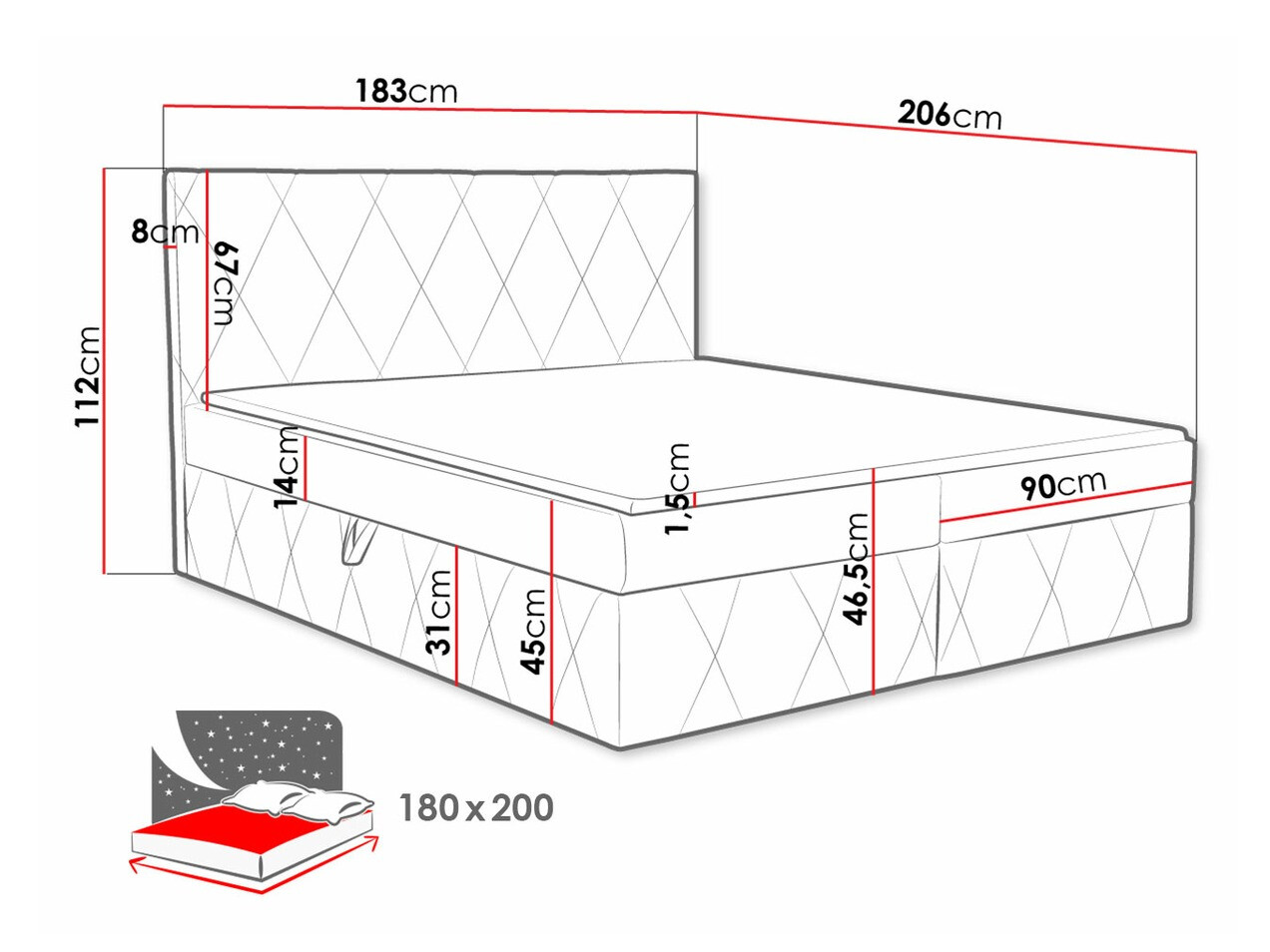Pat boxspring Comfivo Avis (Magic Velvet 2250)