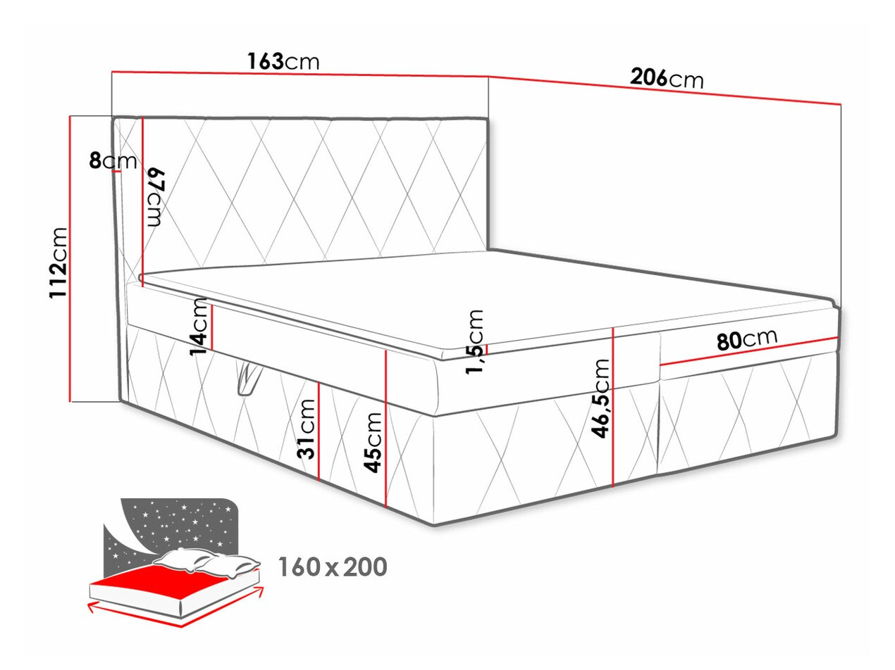 Pat boxspring Comfivo Avis (Magic Velvet 2299)