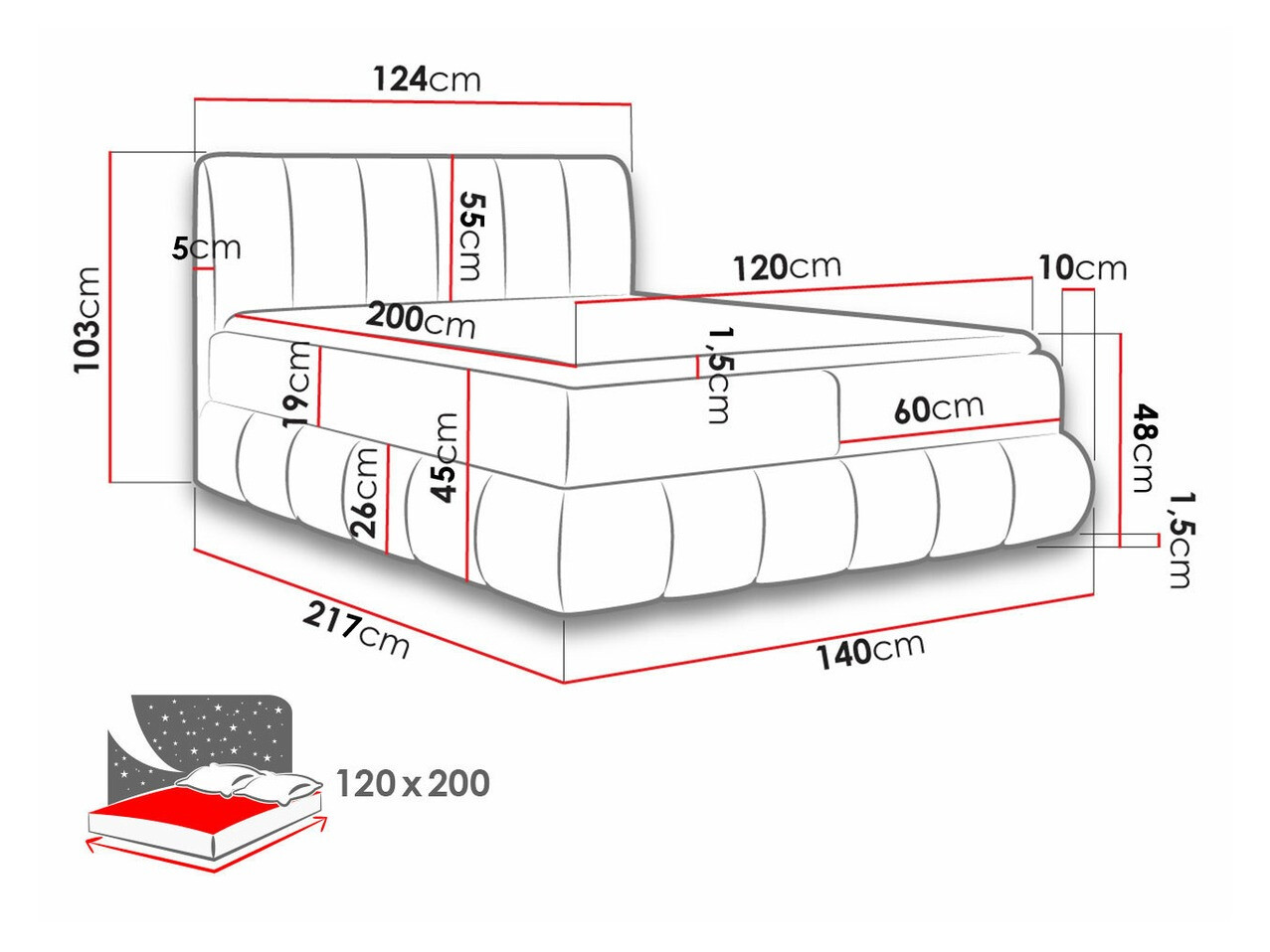 Pat boxspring Cursus (Kronos 22)