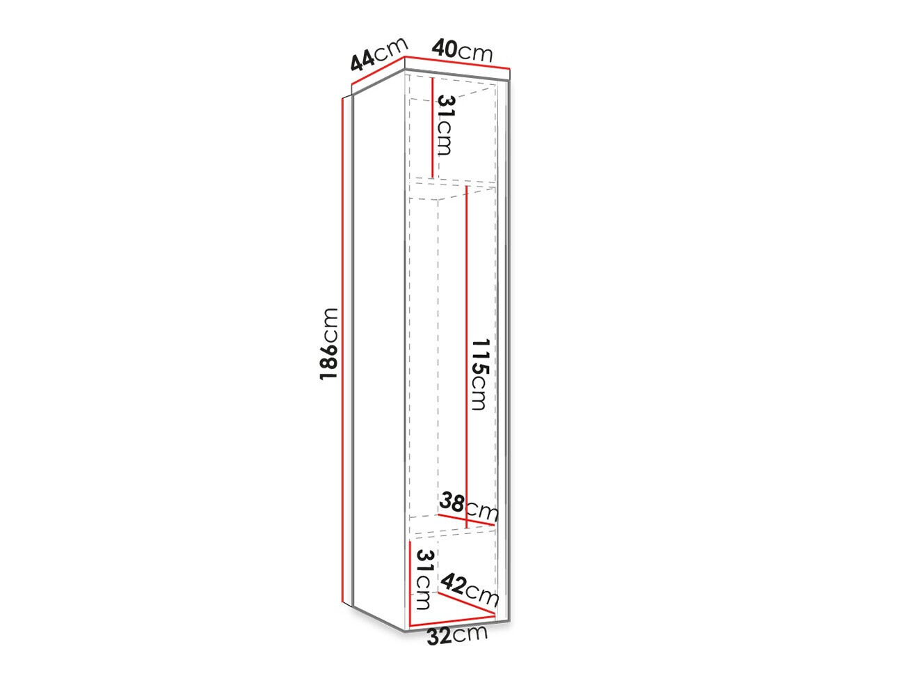 Dulap Hartford 389 (Negru)