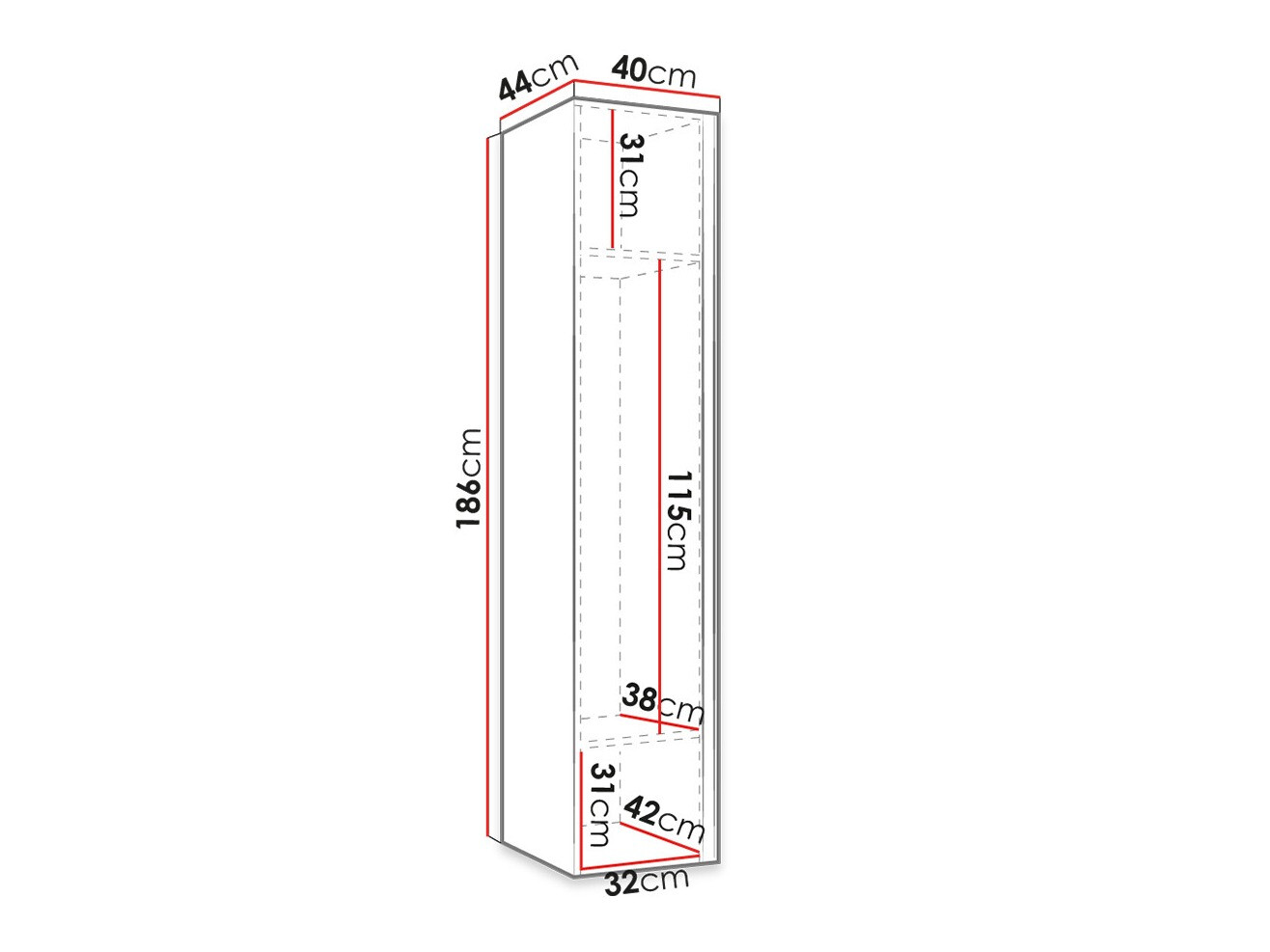 Dulap Hartford 392 (Negru)