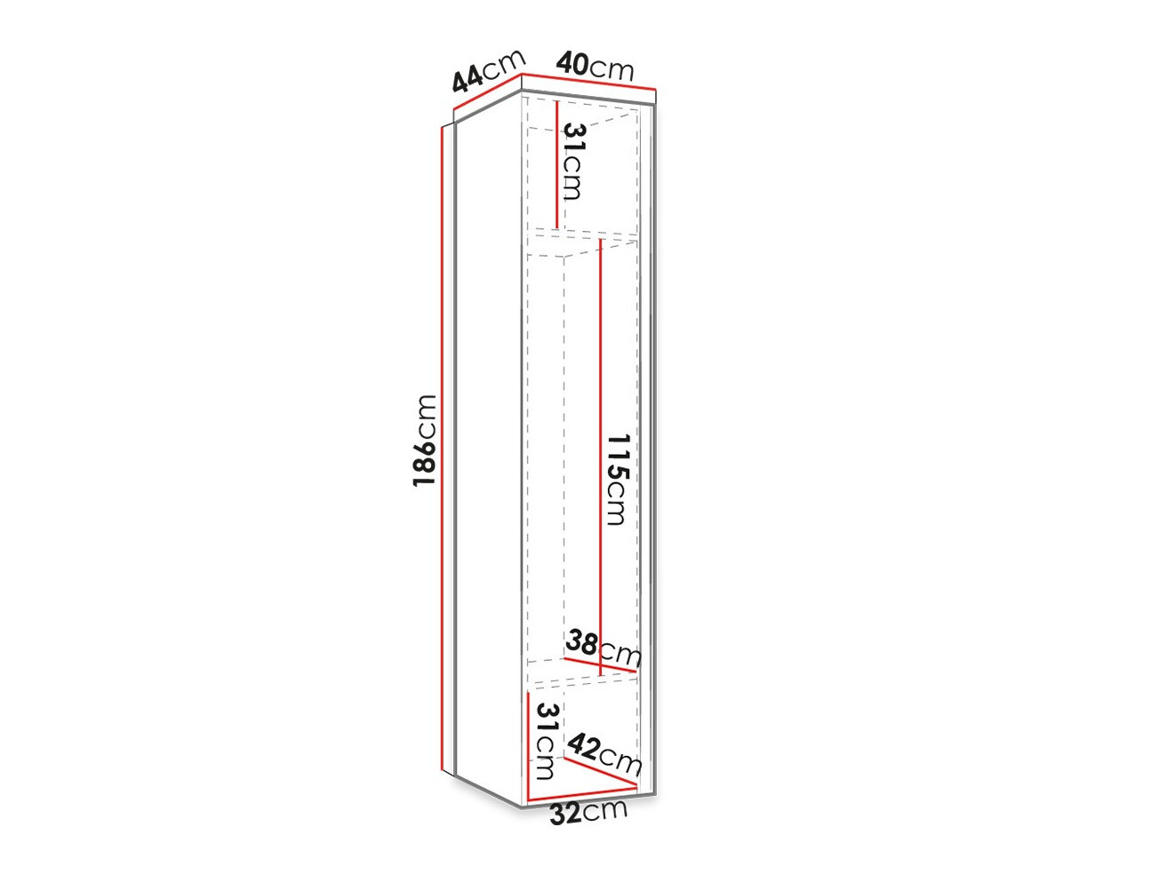 Dulap Hartford 393 (Alb)