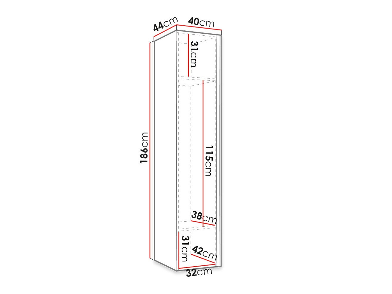 Dulap Hartford 393 (Negru)