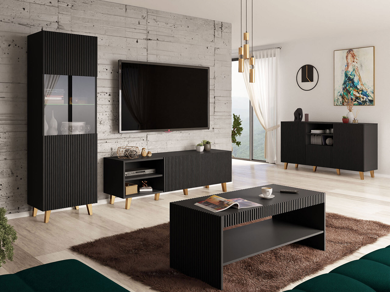 Set de living Dicto (Negru)