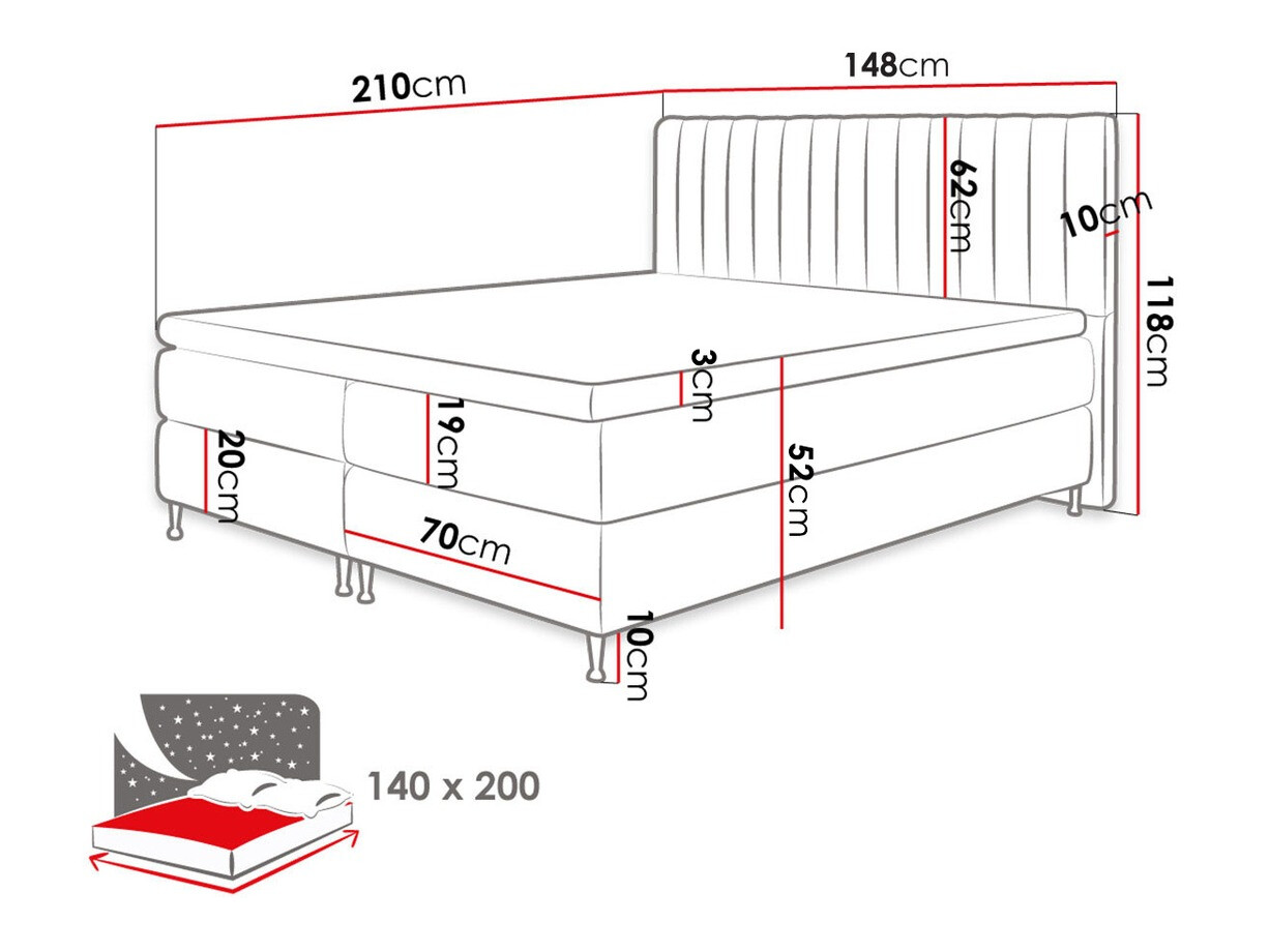 Pat boxspring ComfiDream Fjorina (Fresh 01)