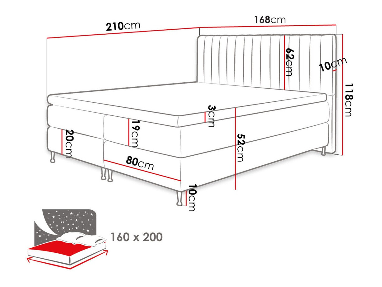 Pat boxspring ComfiDream Fjorina (Fresh 01)