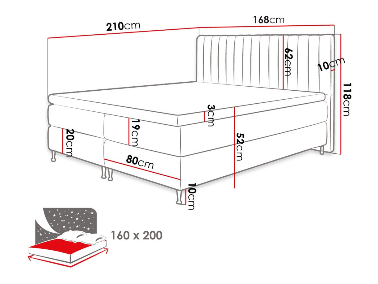 Pat boxspring ComfiDream Fjorina (Fresh 11)