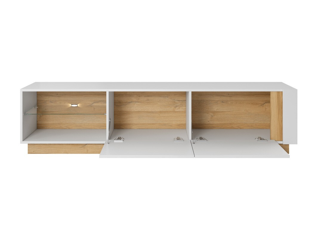 Set de living Novbela 114 (Alb + Alb lucios + Stejar Grandson)
