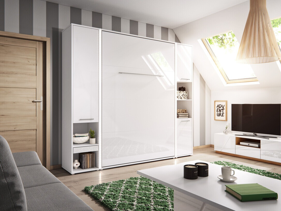 Set de mobilier Concept Pro Lenart XI (Alb lucios + Alb)