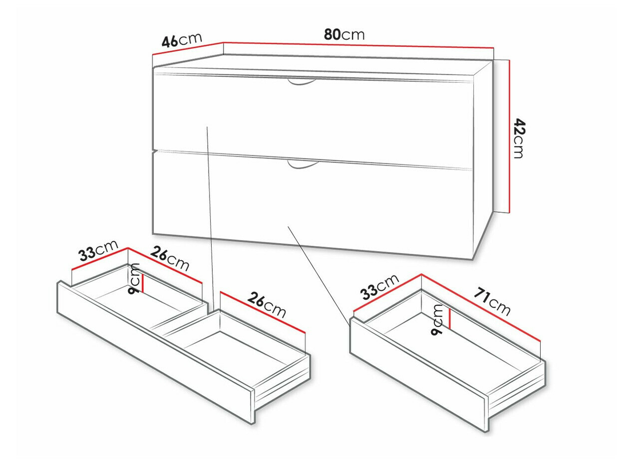 Cabinet atârnat pentru baie Matrix (Alb)