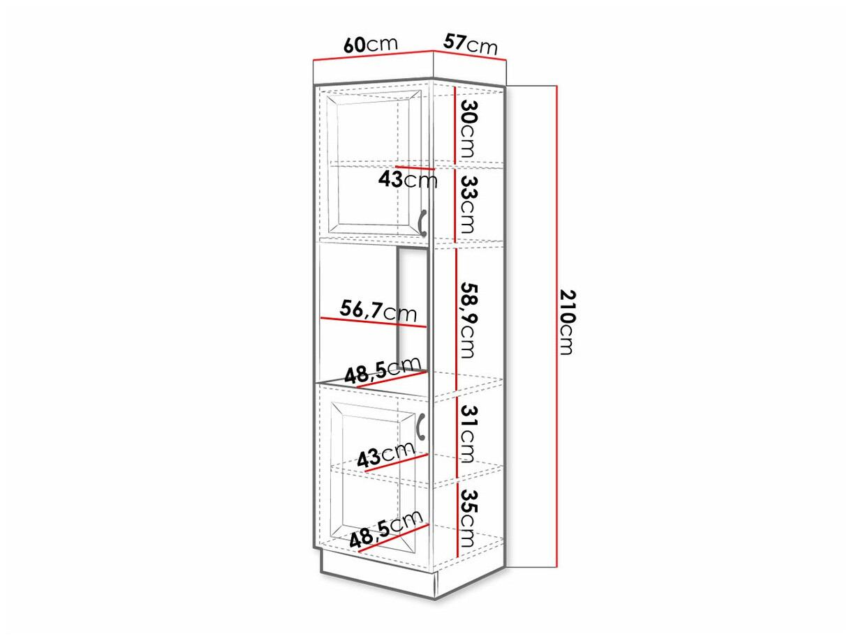 Dulap modular pentru electrocasnice incorporabile Retro Grey 115