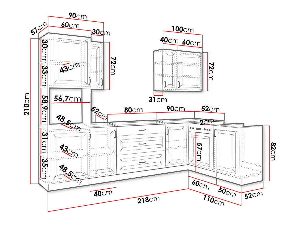 Set de bucătărie modular Retro Grey 148