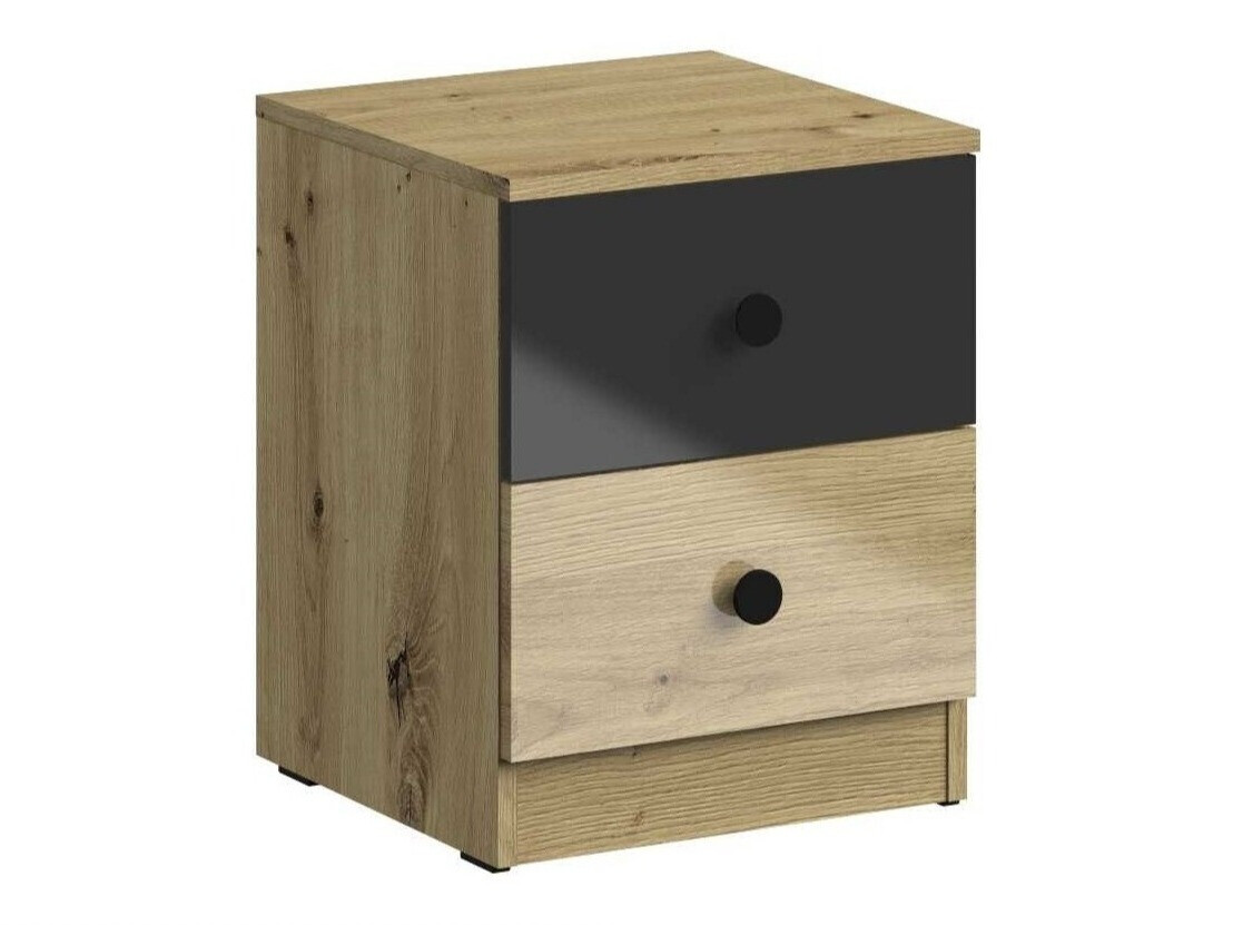 Noptieră Mirelbu 108 (Stejar artizan + Negru lucios)