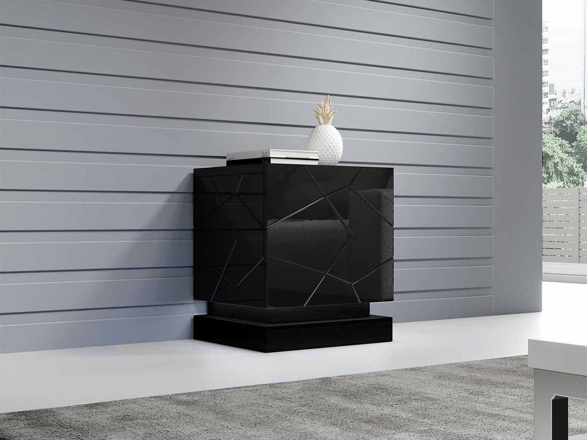 Set noptiere Linar (Negru + Negru lucios)
