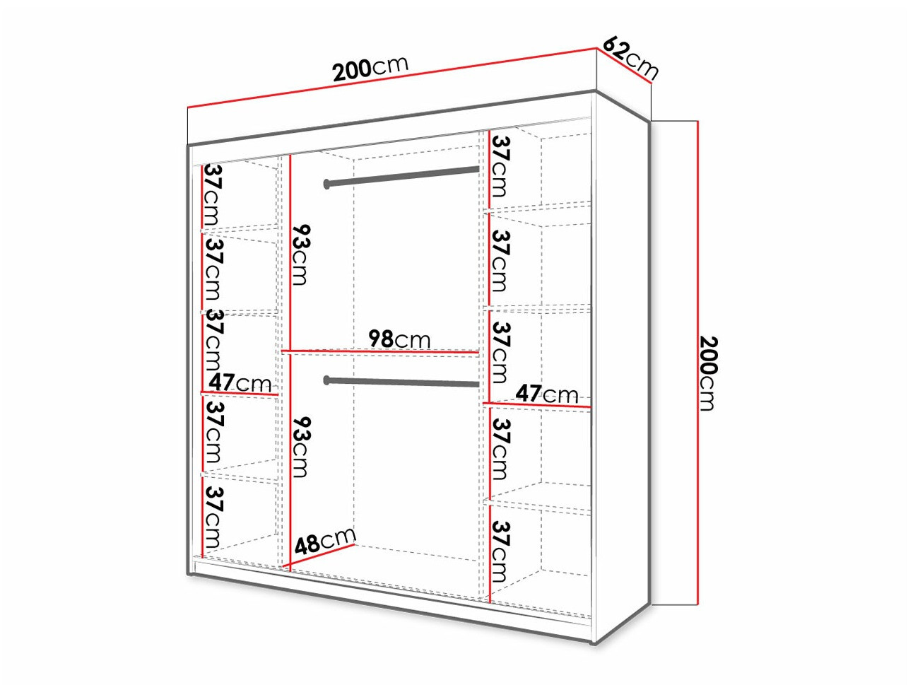 Dulap Hartford 400 (Negru)