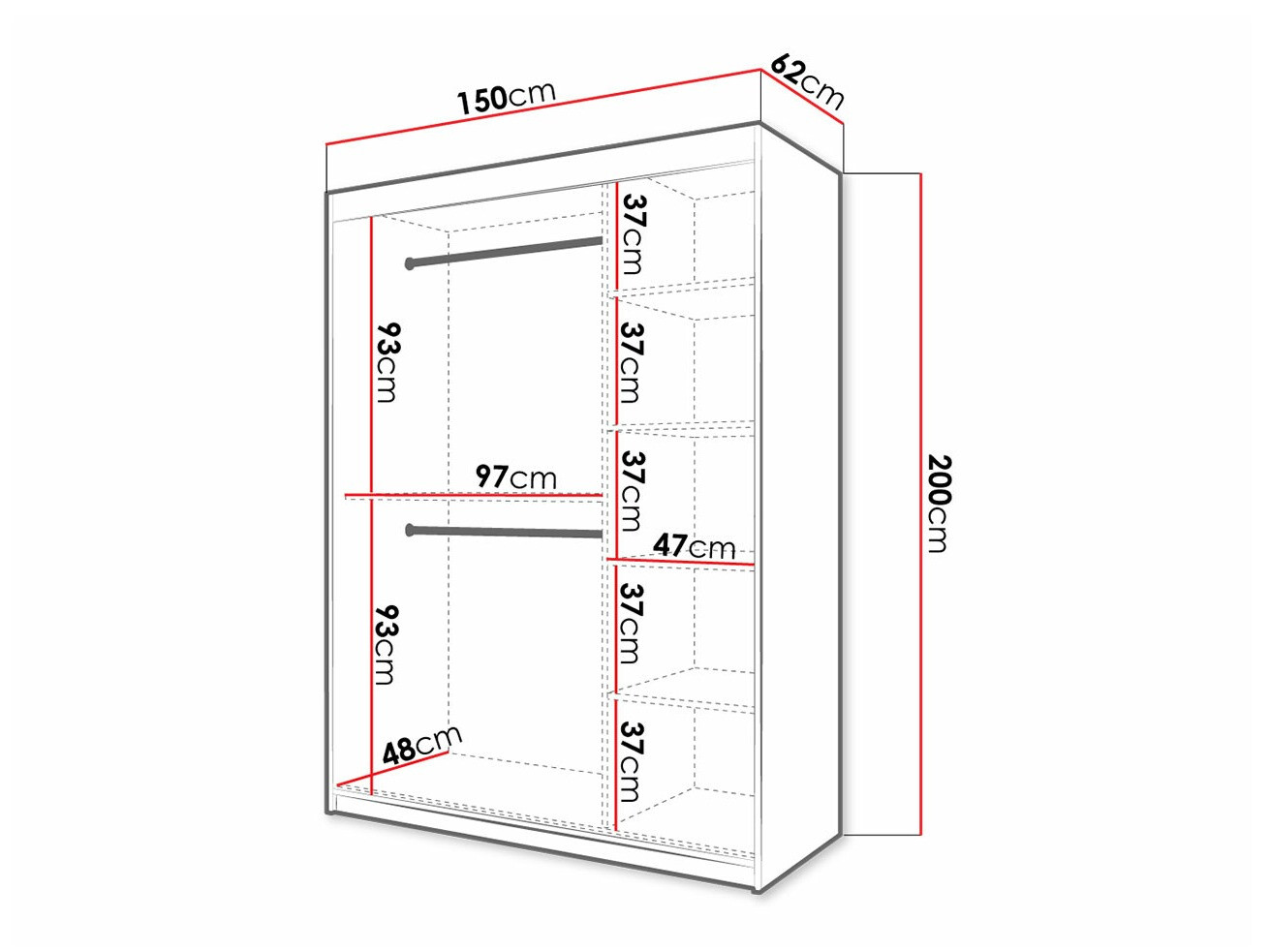 Dulap Hartford 402 (Negru)