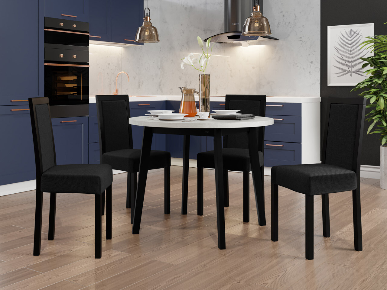 Set de mese Victorville 256 (Alb + Negru)