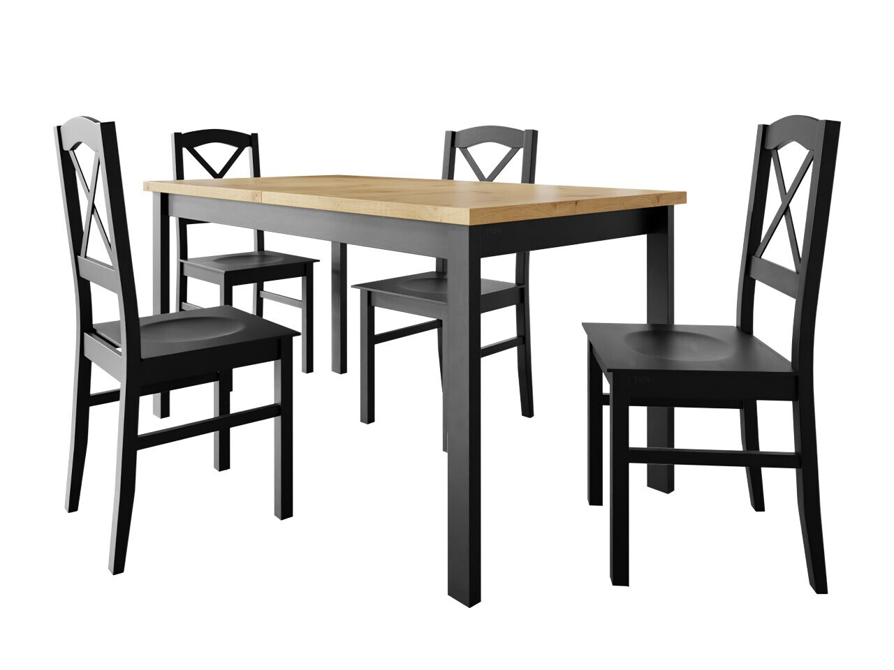 Set de mese Victorville 280 (Negru + Stejar artizan)