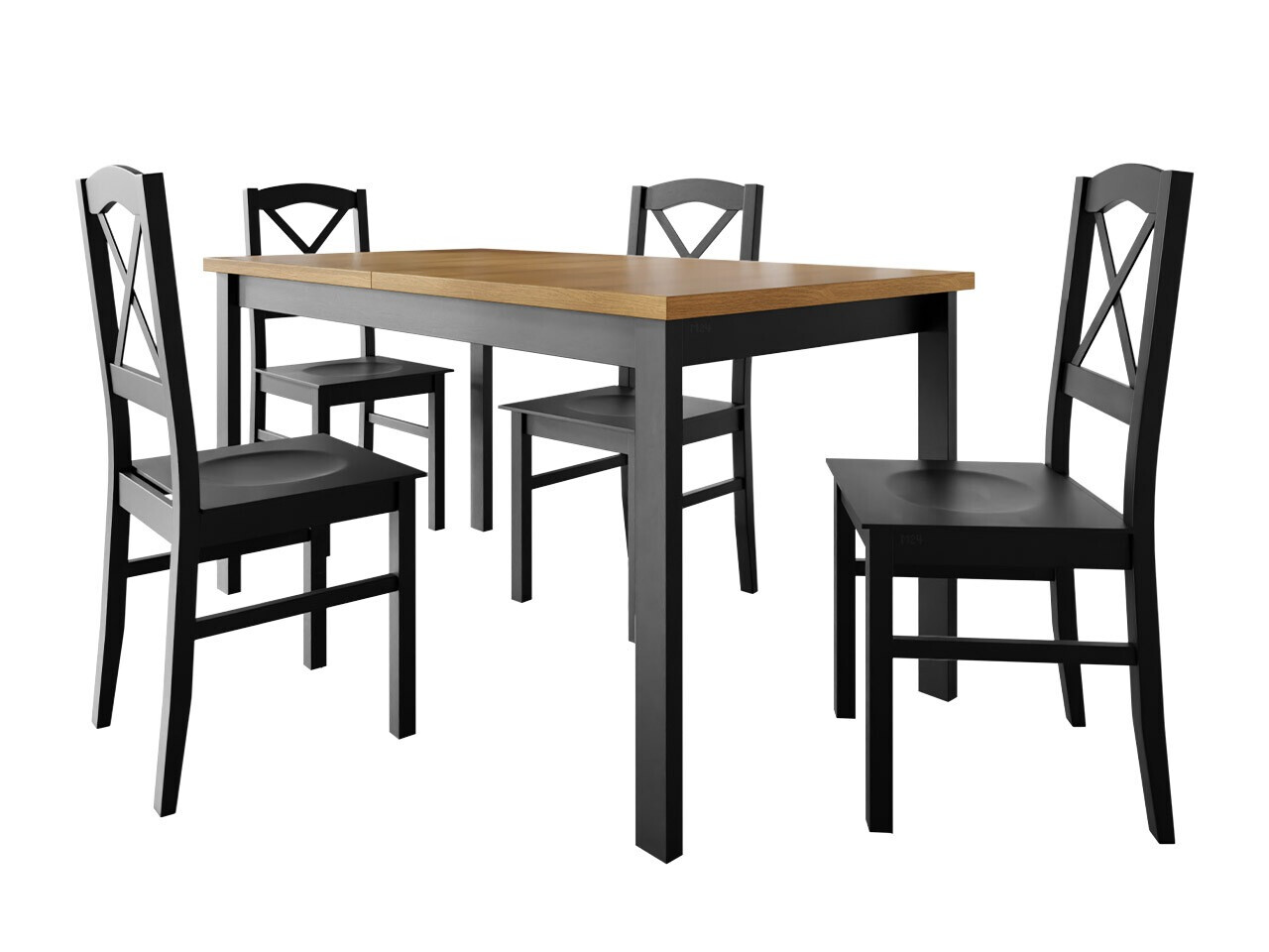 Set de mese Victorville 280 (Negru + Stejar Grandson)