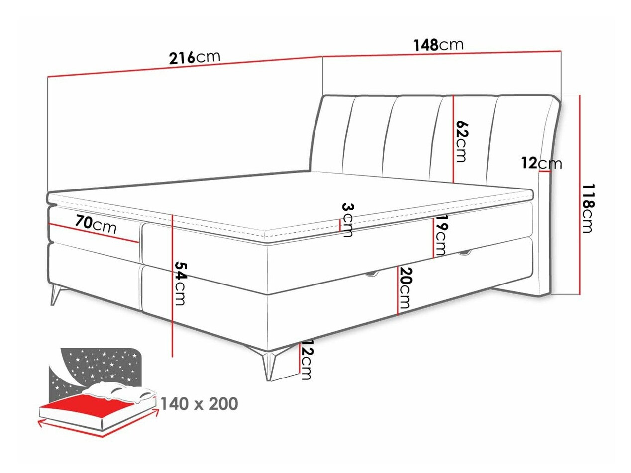 Pat boxspring ComfiDream Onauna (Fresh 11)