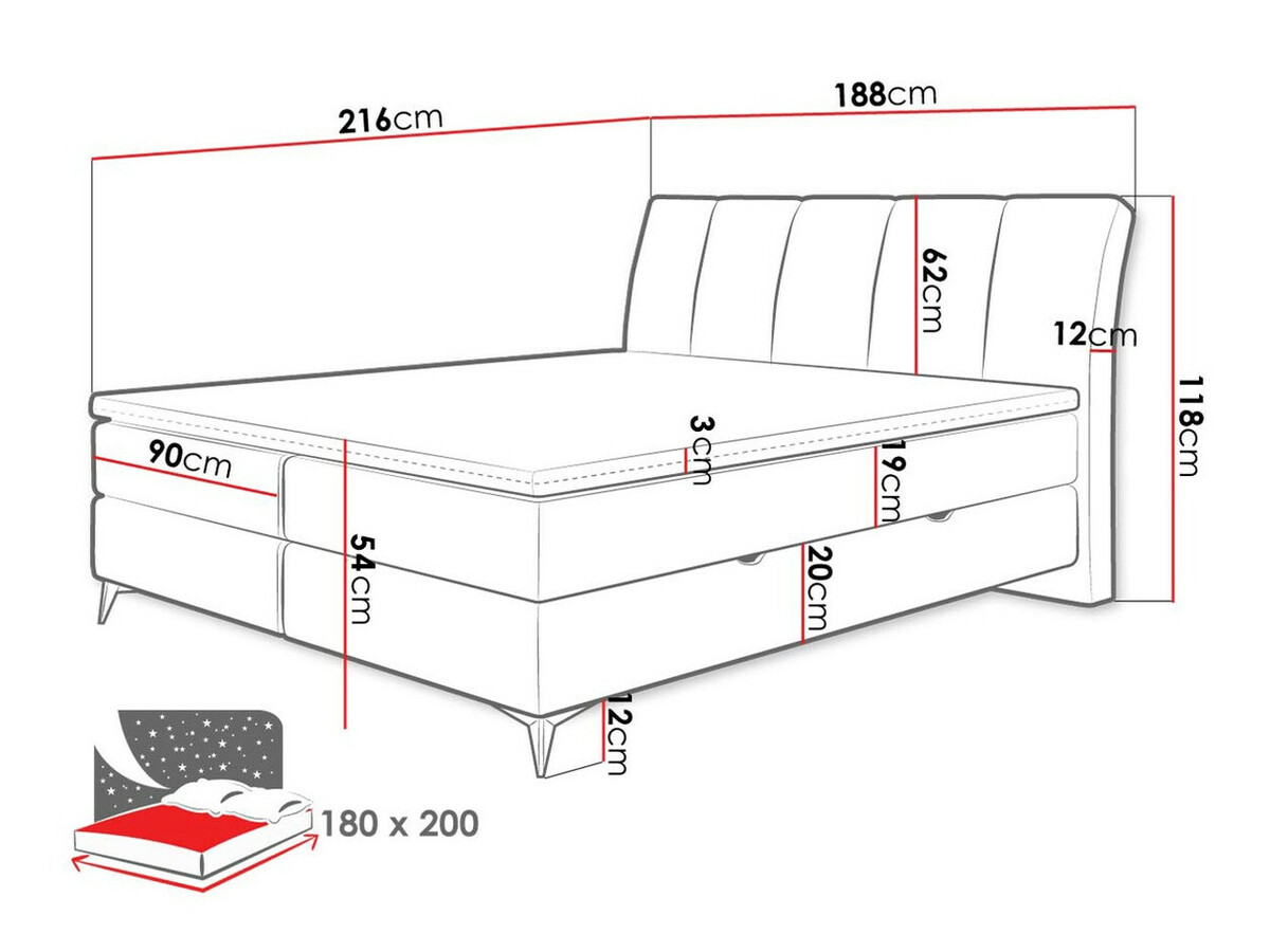 Pat boxspring ComfiDream Onauna (Fresh 11)