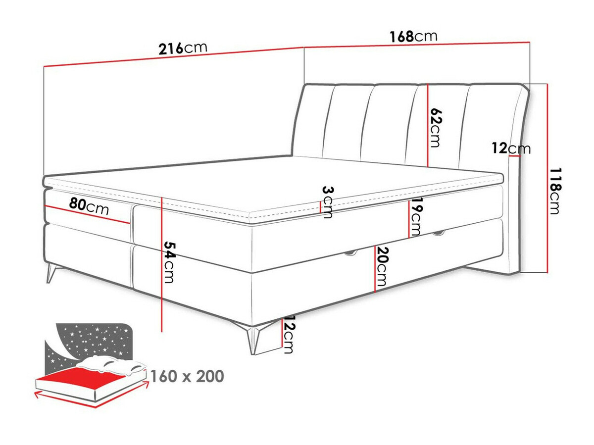 Pat boxspring ComfiDream Onauna (Fresh 13)