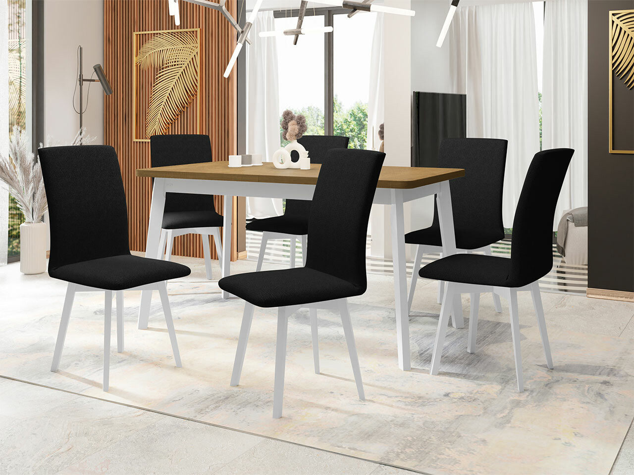 Set de mese Victorville 291 (Stejar Sonoma + Alb)