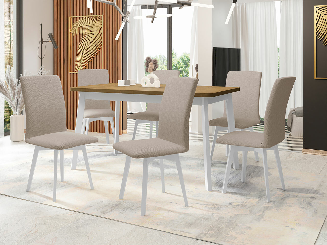 Set de mese Victorville 291 (Stejar Sonoma + Alb)