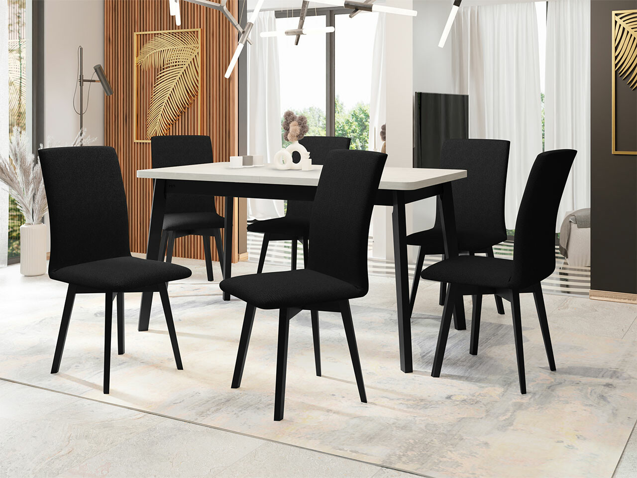 Set de mese Victorville 292 (Alb + Negru)