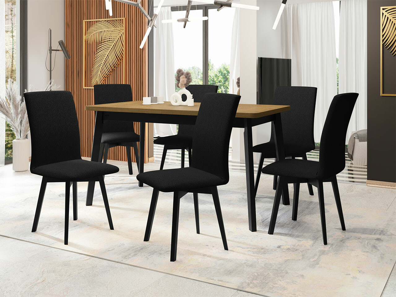 Set de mese Victorville 292 (Stejar Sonoma + Negru)