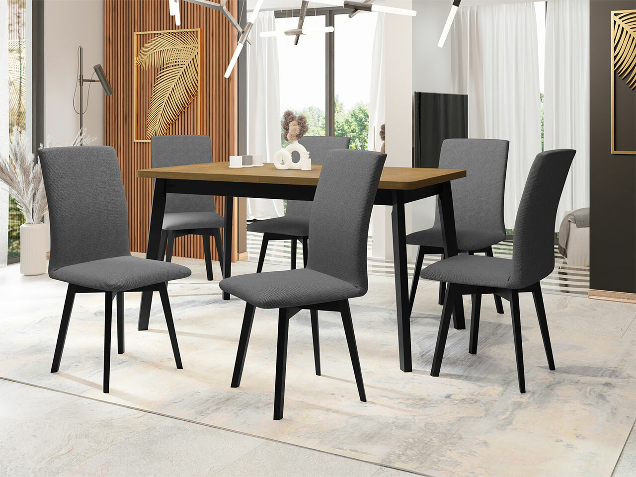 Set de mese Victorville 292 (Stejar Sonoma + Negru)