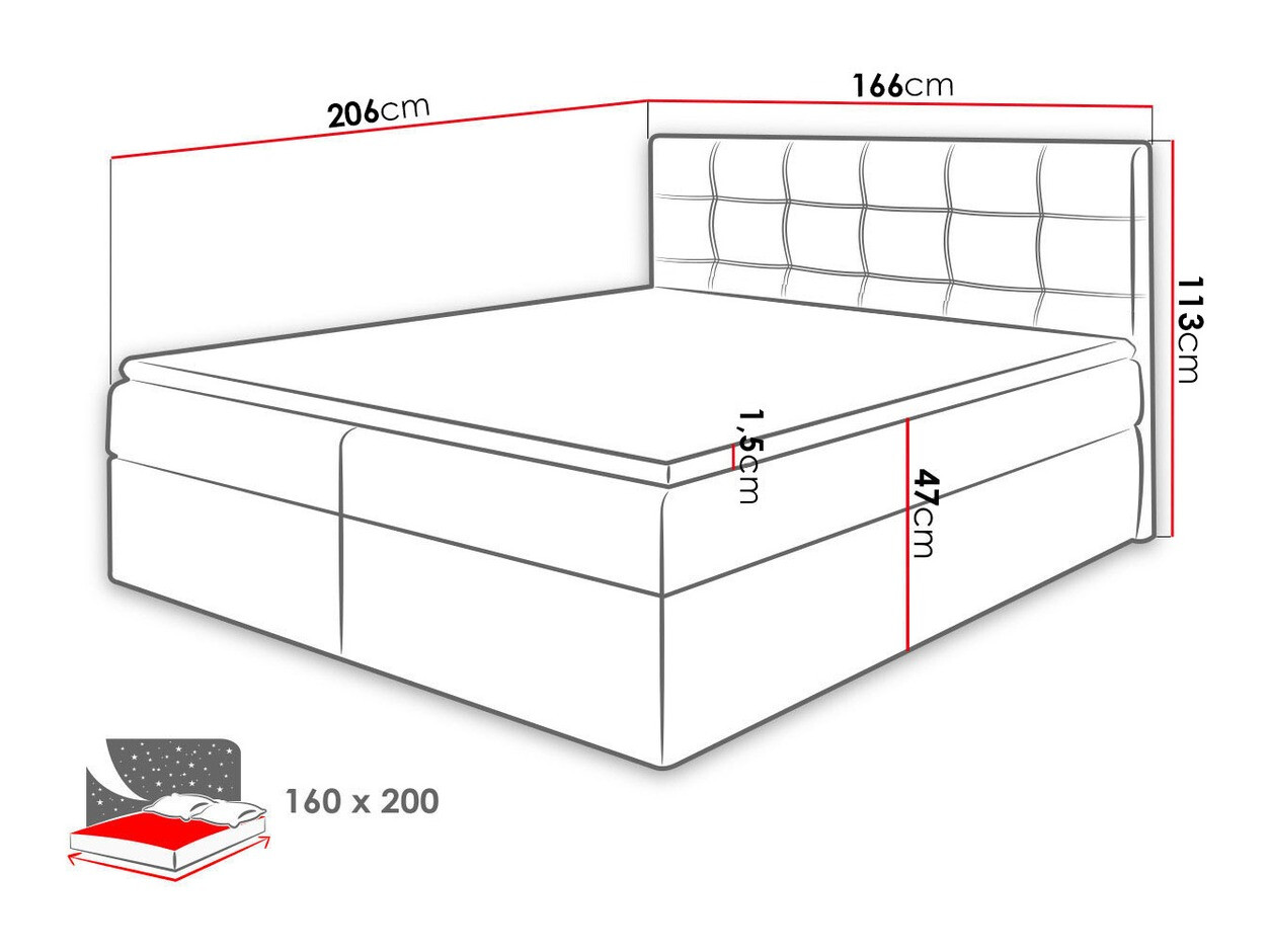 Pat boxspring Comfivo Gaudens (Kronos 09)