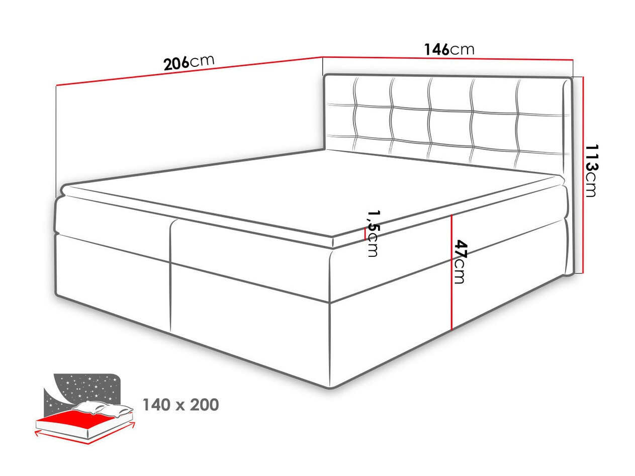 Pat boxspring Comfivo Gaudens (Kronos 19)