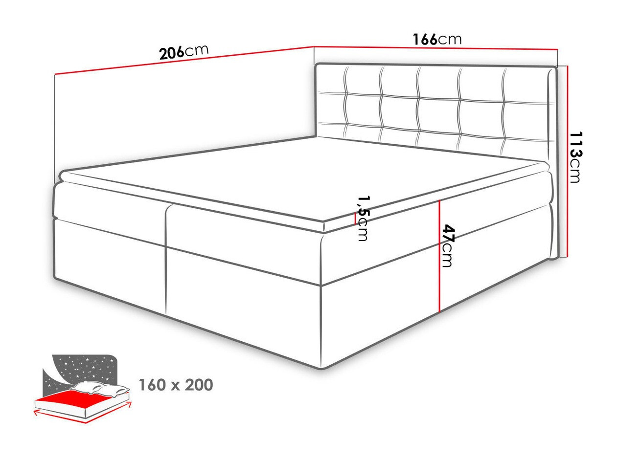 Pat boxspring Comfivo Gaudens (Kronos 22)