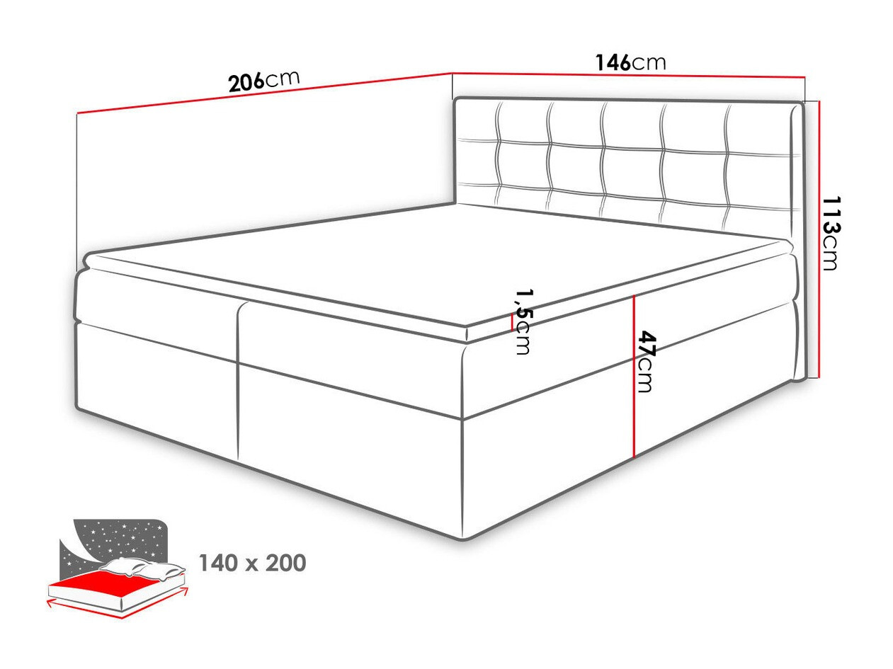 Pat boxspring Comfivo Gaudens (Muna 10)
