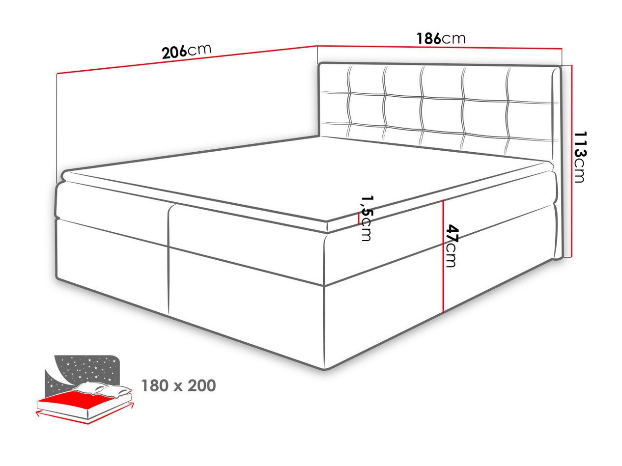 Pat boxspring Comfivo Gaudens (Soft 017)