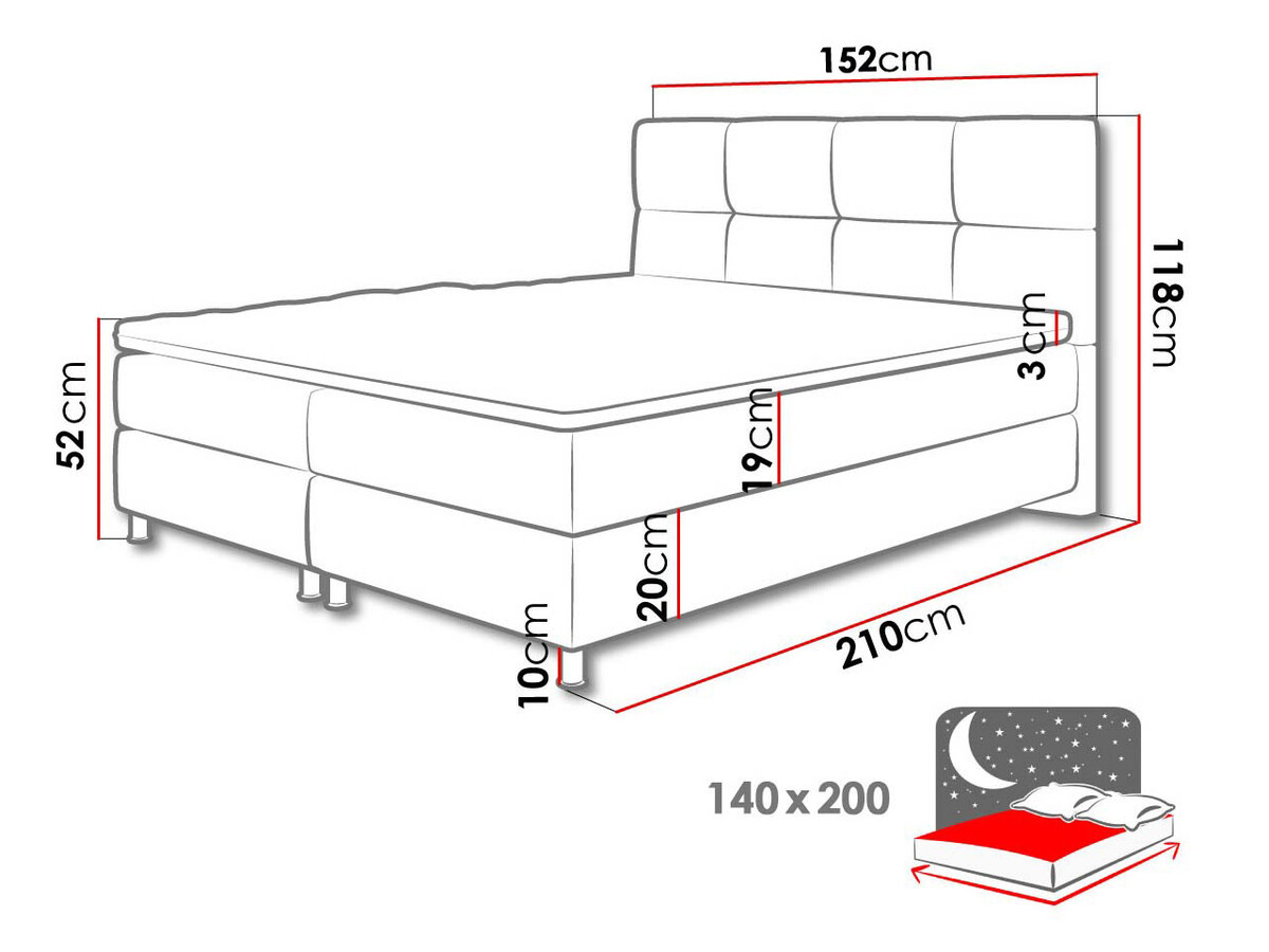 Pat boxspring ComfiDream Aelion (Fresh 01)