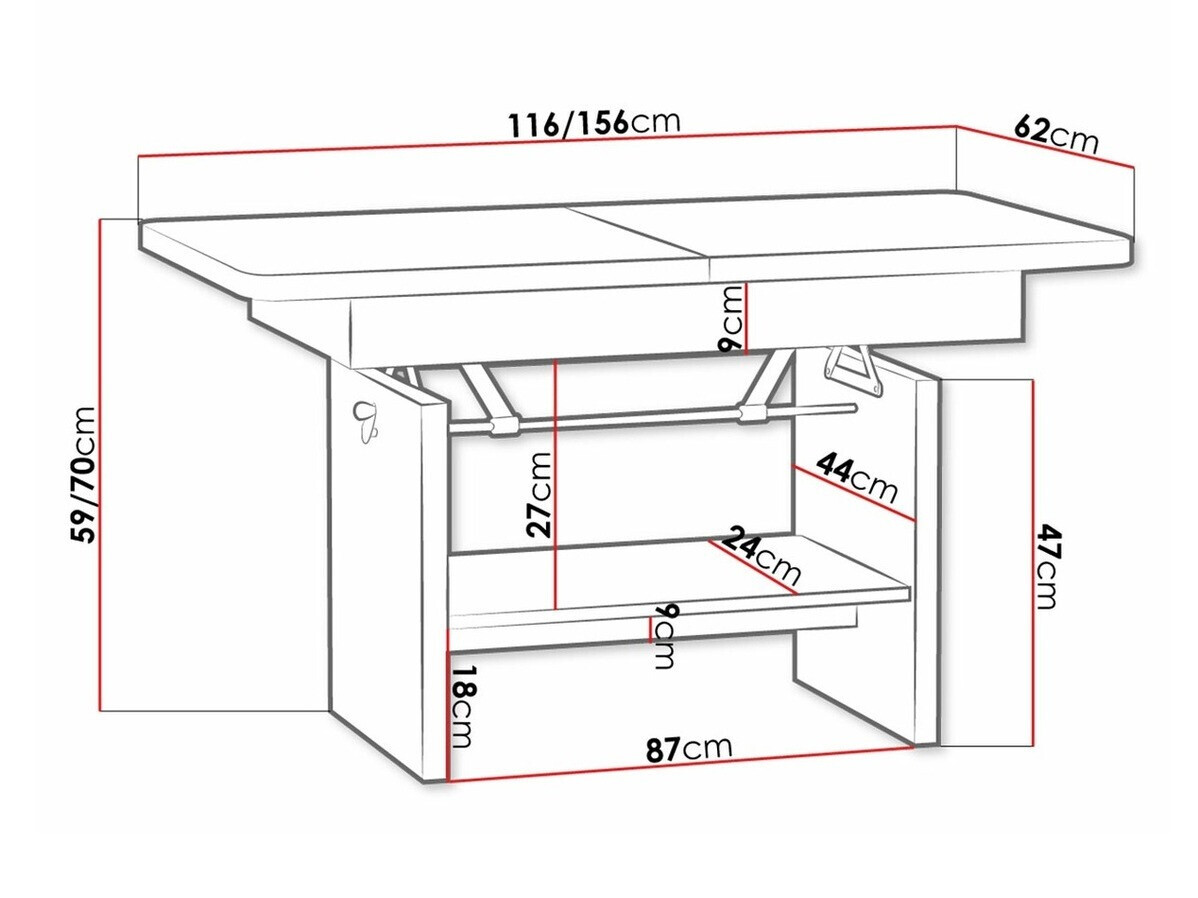 Măsuță de cafea extensibila Stanton 108 (Stejar Sonoma)