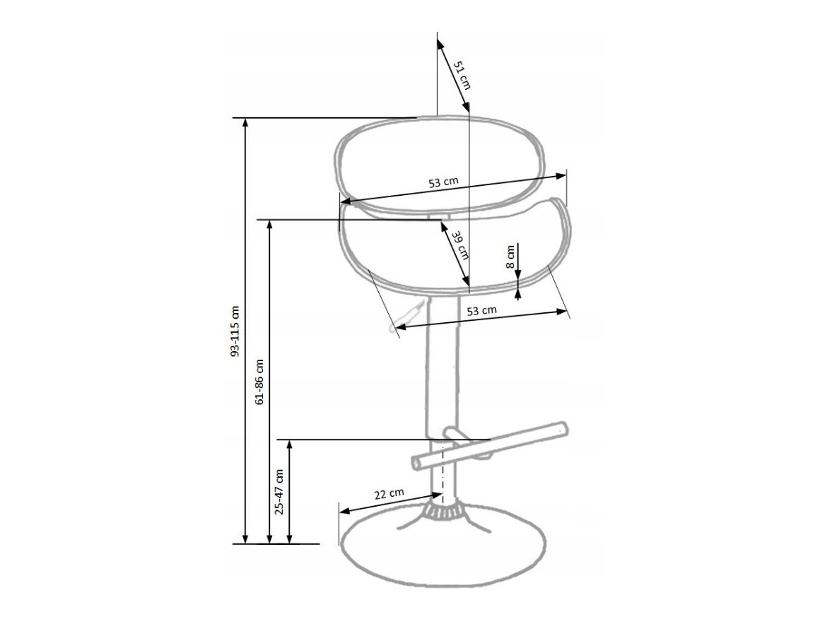Scaun de bar Houston 517 (Nuca + Crem + Argint)