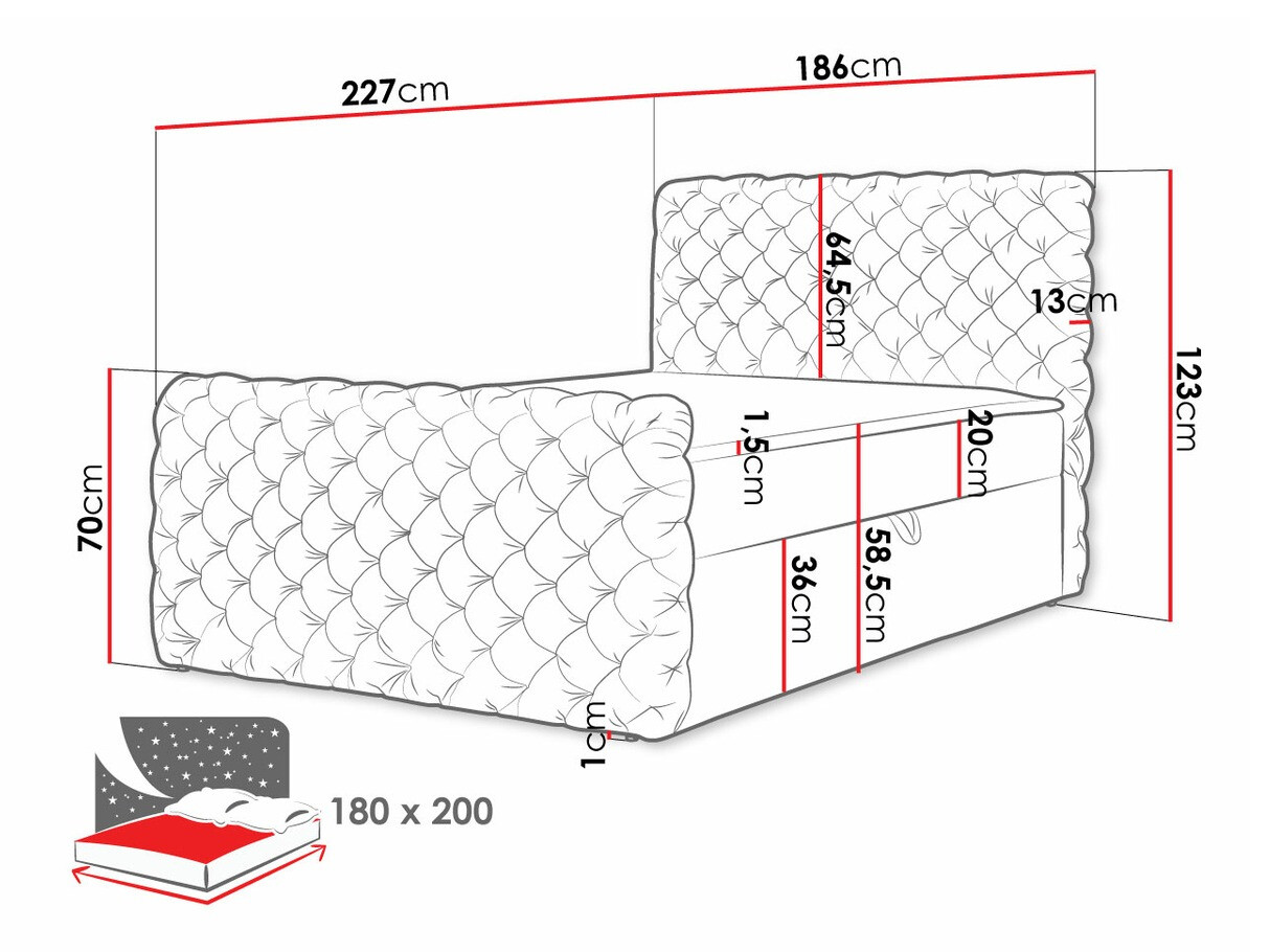 Pat boxspring Lac I (Velluto 20)