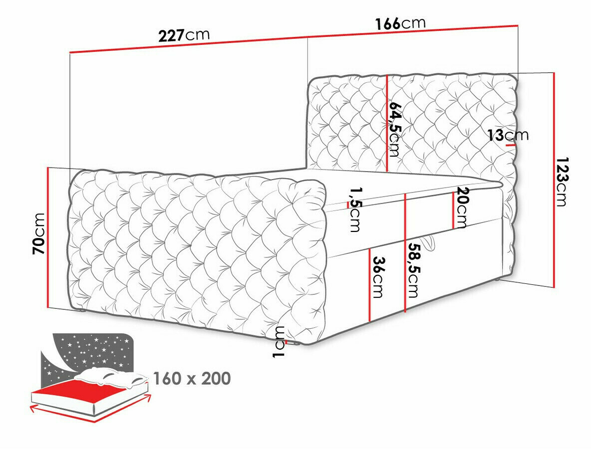 Pat boxspring Lac I (Velluto 30)