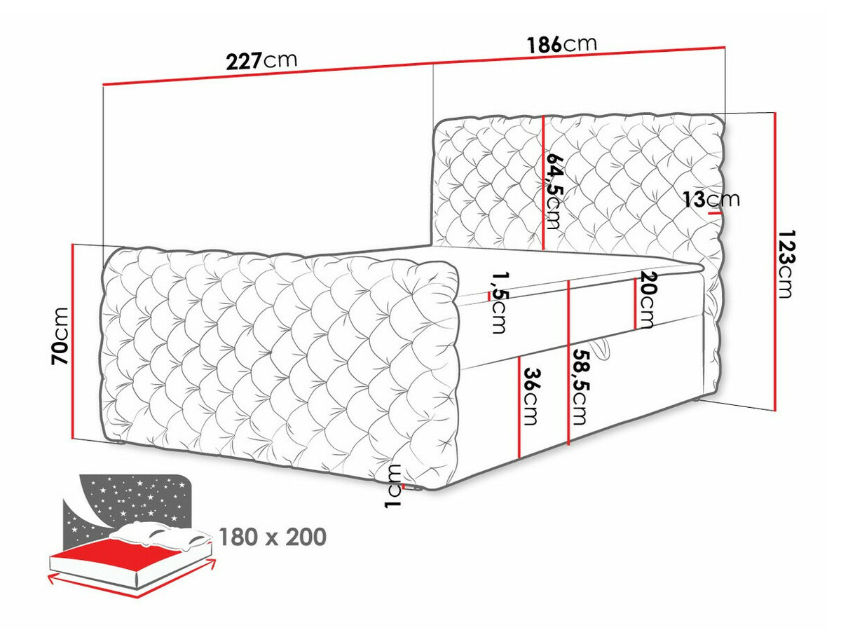 Pat boxspring Lac I (Velluto 30)